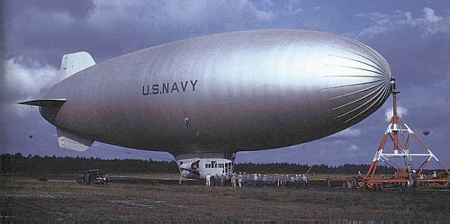 US Navy ZNP K-Class ASW Blimp Moored in Brazil in WW II