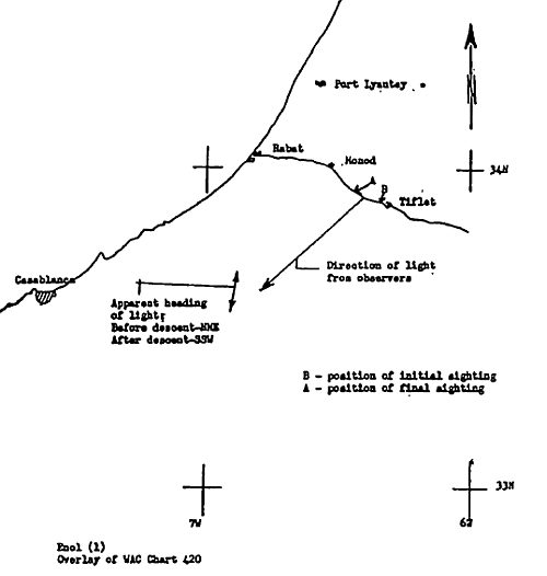 Project Blue Book Report Map of Monod_Tiflet UFO Sighting Location