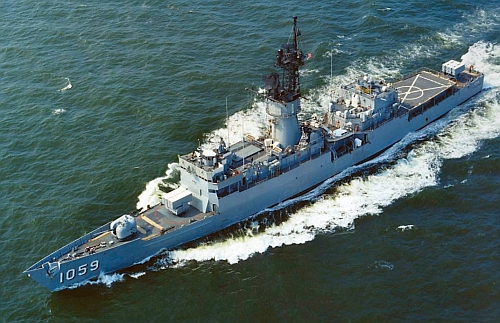 USS W.S. Sims DE-1059  off the Virginia coast, 23 July, 1981