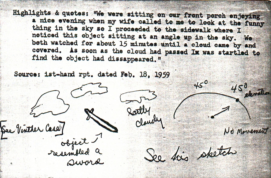 J.M. Williams 1939 UFO Sketch Pittsburgh, Pennslyvania Enlarged