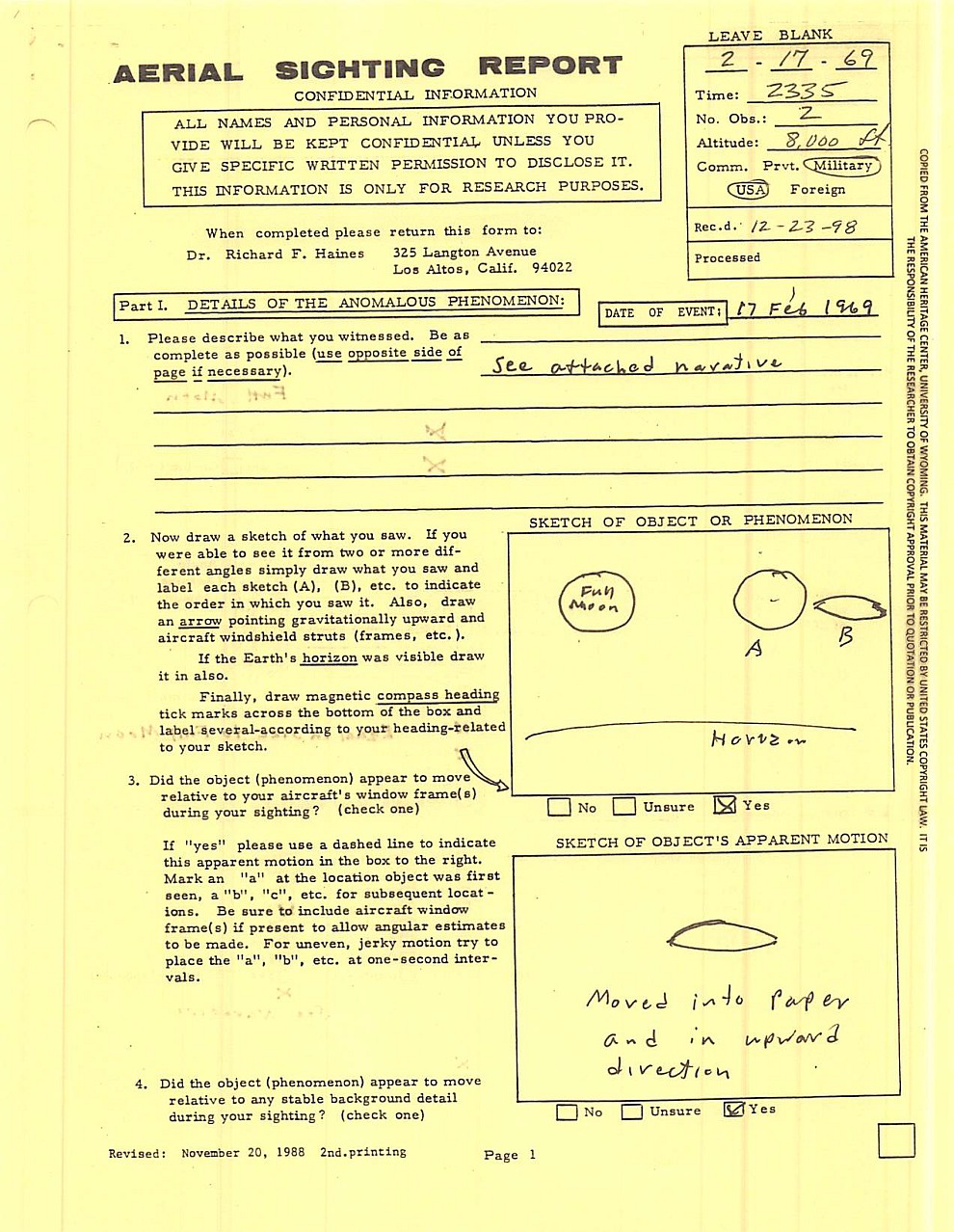 1969 Thailand UFO Report Mattson 1