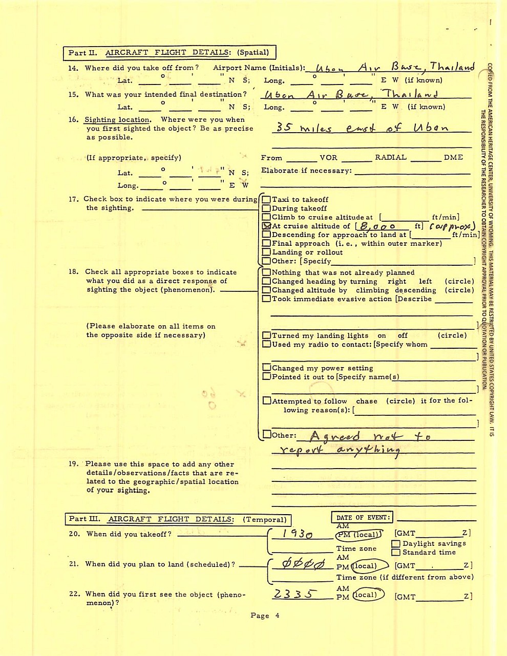 1969 Thailand UFO Report Mattson 4