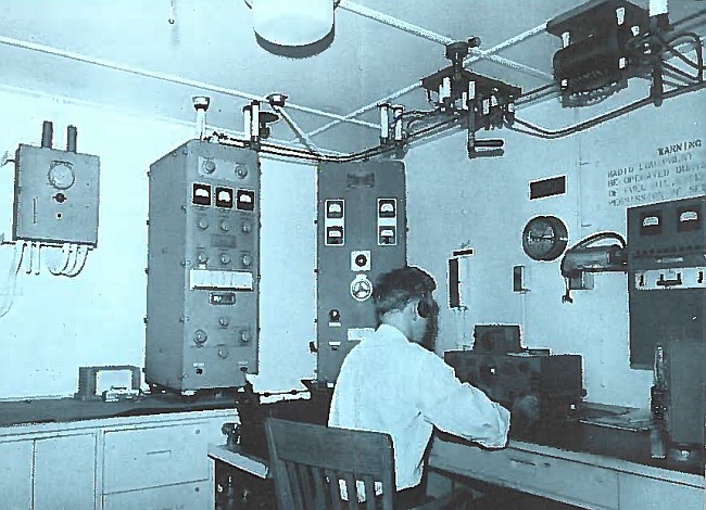 Billy B. Waldeck on watch in the radio room SS Natalie O. Warren