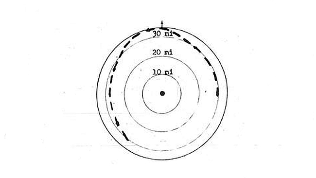 Radar UFO Track 3 Navy Patrol Plane, off the East Coast of Korea, 15 February 1951