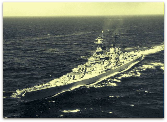 USS Missouri at Sea 1950