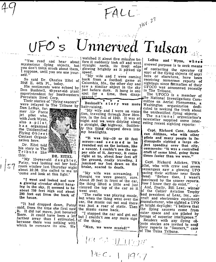 bushnell tulsa tribue 1 december, 1957