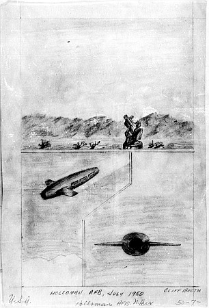 July, 1950 Holloman AFB UFO Sighting Illustration
