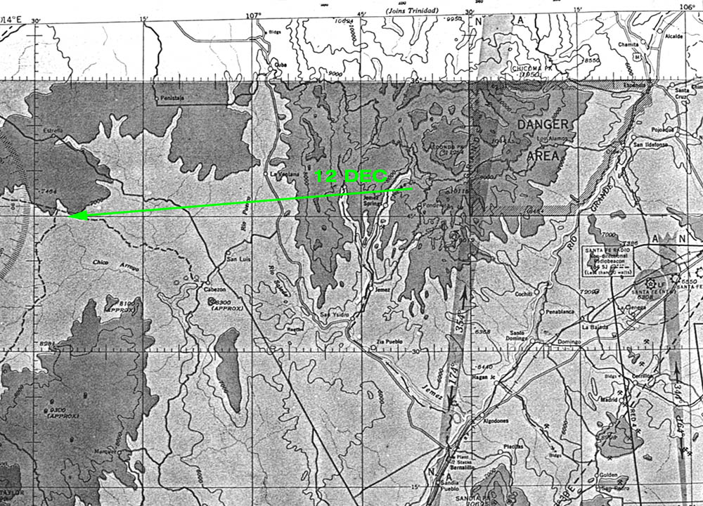 Lapaz Green Fireball Map, 12 Dec, 1948