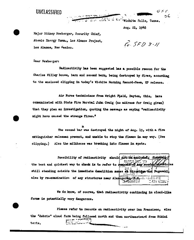 Madeline Merchant's Letter to Los Alamos security chief Sidney Newburger