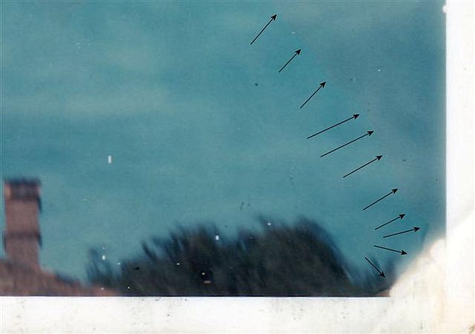 Balwyn UFO Image Showing Zigzag Pattern of uneven chemical spreading