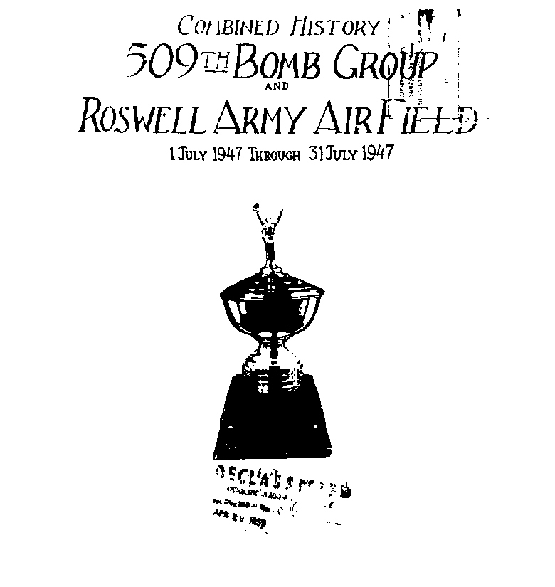 509th Combined History July, 1947 Cover Page