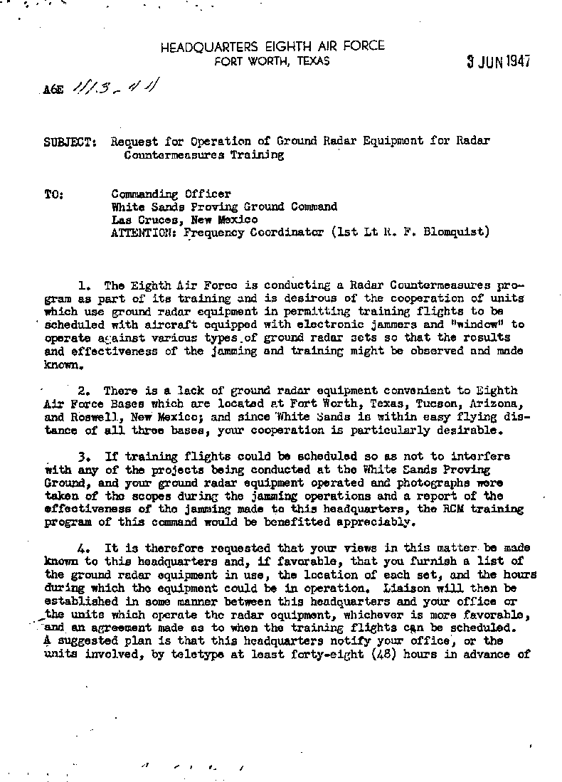 Frye Letter - 3 June, 1947 - Page One