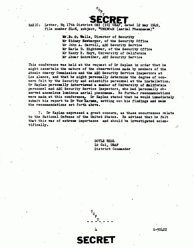 Col Doyle Rees to Dir  OSI, 12 May, 1949, Page 4