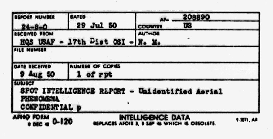 Report 24-8-0 SPOT INTEL REPORT Los Alamos, 15 July 1950