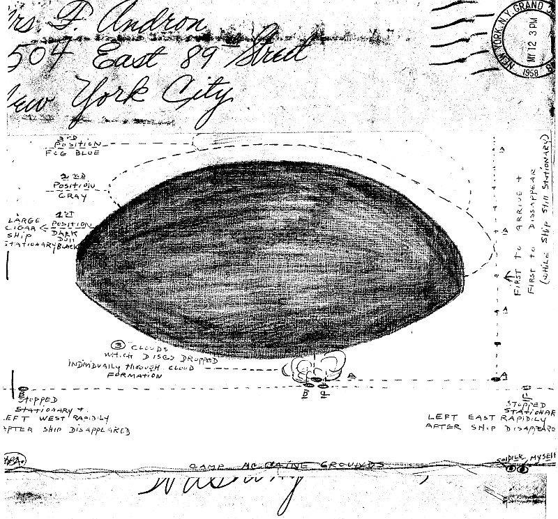 UFO Sighting 1944, Grenada MS, As reported to NICAP in 1958